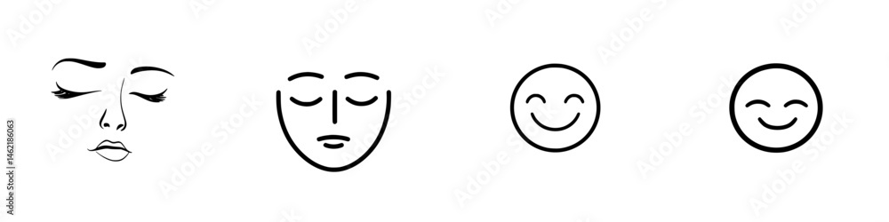Various facial expressions represented in a vector illustration highlighting emotions and feelings Various facial expressions represented in a vector illustration highlighting emotions and feelings