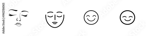 Various facial expressions represented in a vector illustration highlighting emotions and feelings