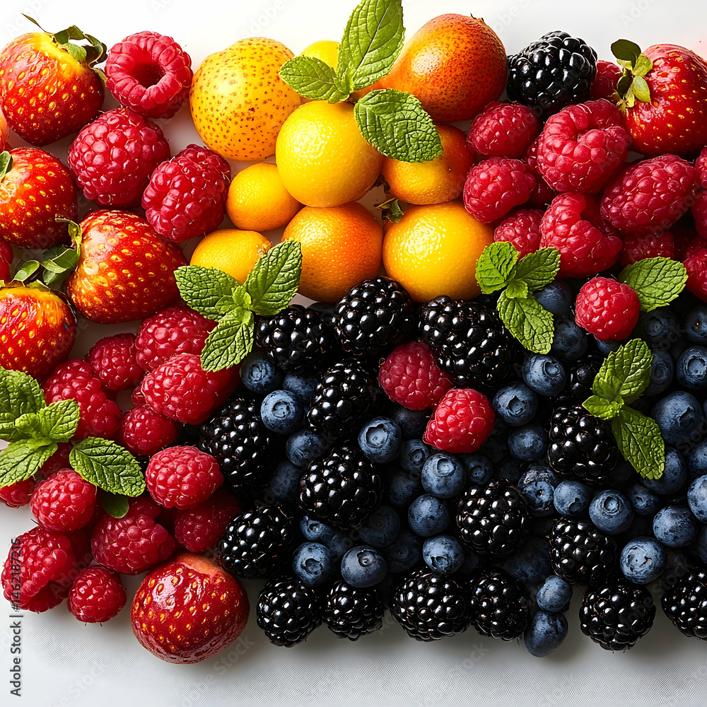 Colorful berry and fruit medley Colorful berry and fruit medley