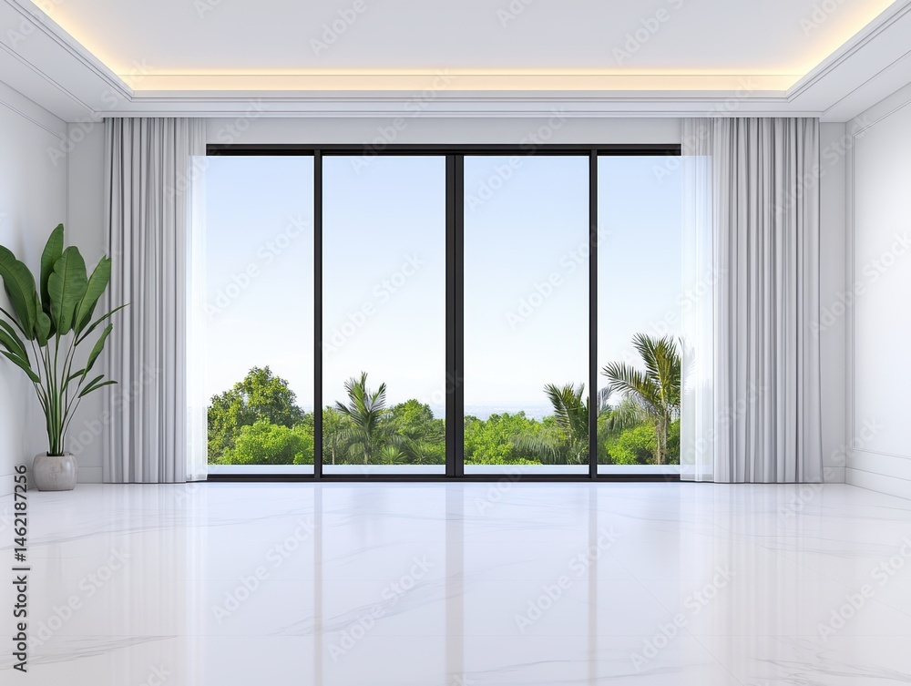 Fototapeta premium Modern Empty Room with View