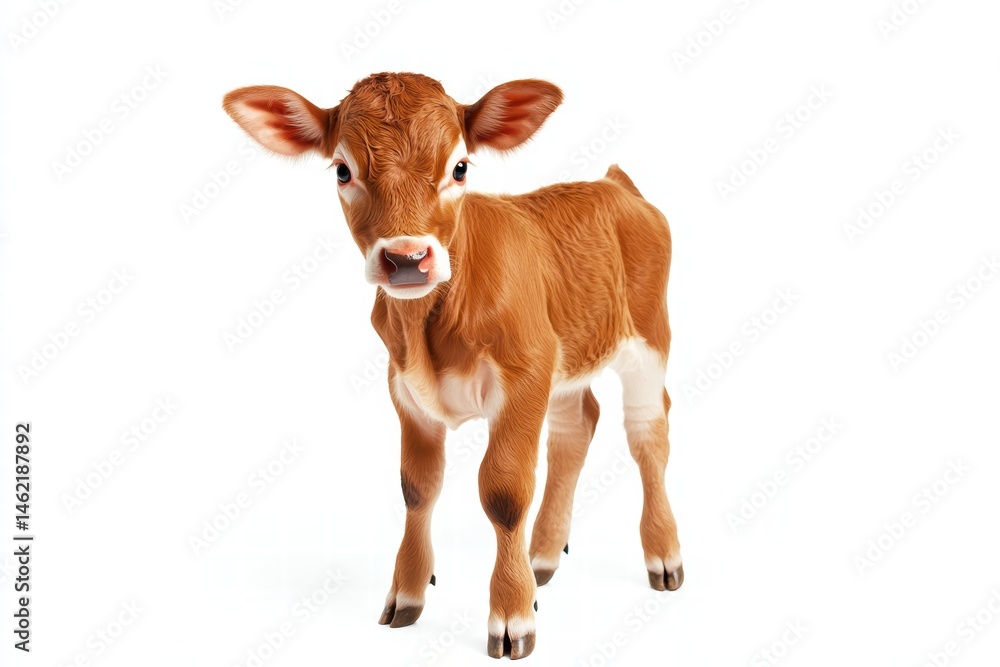 Adorable calf on clean background, ideal for farming, sacrifice festivals, and agriculture ads Adorable calf on clean background, ideal for farming, sacrifice festivals, and agriculture ads
