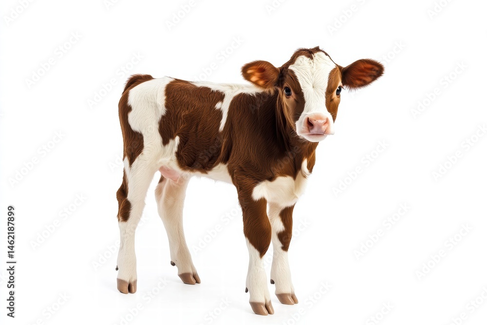 Adorable calf on clean background, ideal for farming, sacrifice festivals, and agriculture ads Adorable calf on clean background, ideal for farming, sacrifice festivals, and agriculture ads