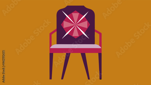 Front View A straightforward front view of the chair showcasing its backrest and the ten spindly legs protruding from the base. The legs are adorned with simple geometric patterns