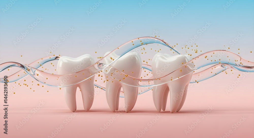 Healthy teeth, clean and bright. Oral hygiene visualized.