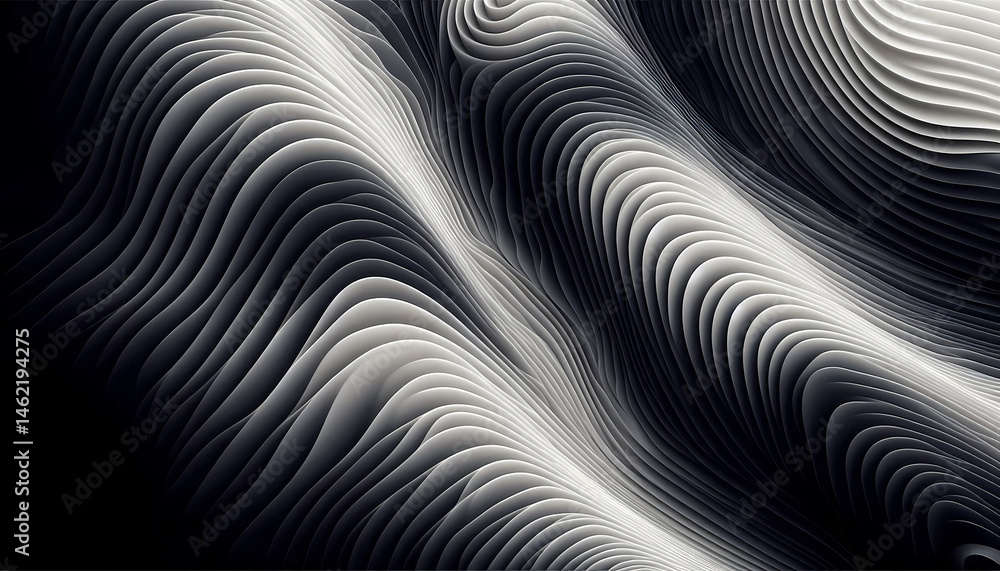 Monochrome ripple study. A striking ripple pattern in grayscale for bold and modern décor, blending simplicity and depth. Generative AI Monochrome ripple study. A striking ripple pattern in grayscale for bold and modern décor, blending simplicity and depth. Generative AI