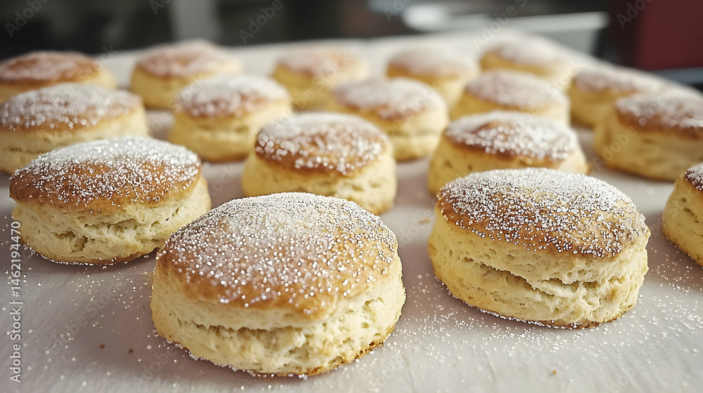 Close Up Of Freshly Baked Biscuits Close Up Of Freshly Baked Biscuits