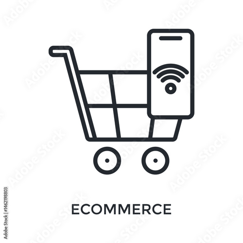 Ecommerce Icon Outline Style. Vector Illustration For Graphic Design