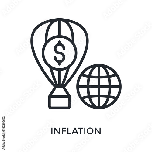 Inflation Icon Outline Style. Vector Illustration For Graphic Design