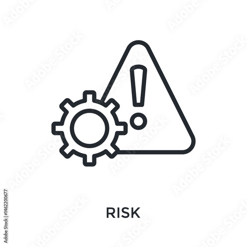 Risk Icon Outline Style. Vector Illustration For Graphic Design