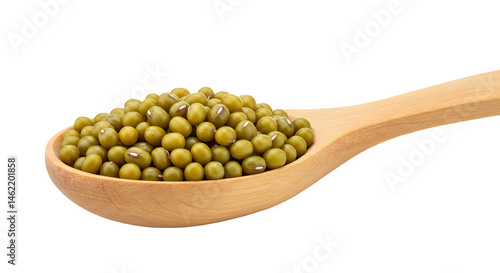 Obraz na płótnie Mung beans in a wooden spoon. Healthy and nutritious. w salonie