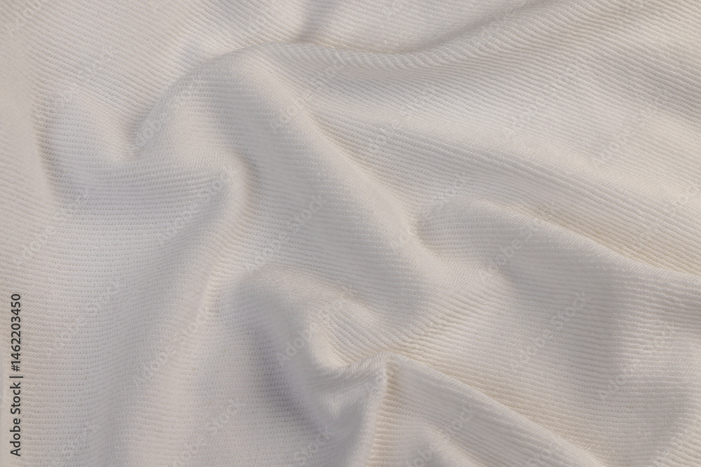 Fototapeta premium cotton material for the production of clothing and other items, cotton yarn material close up