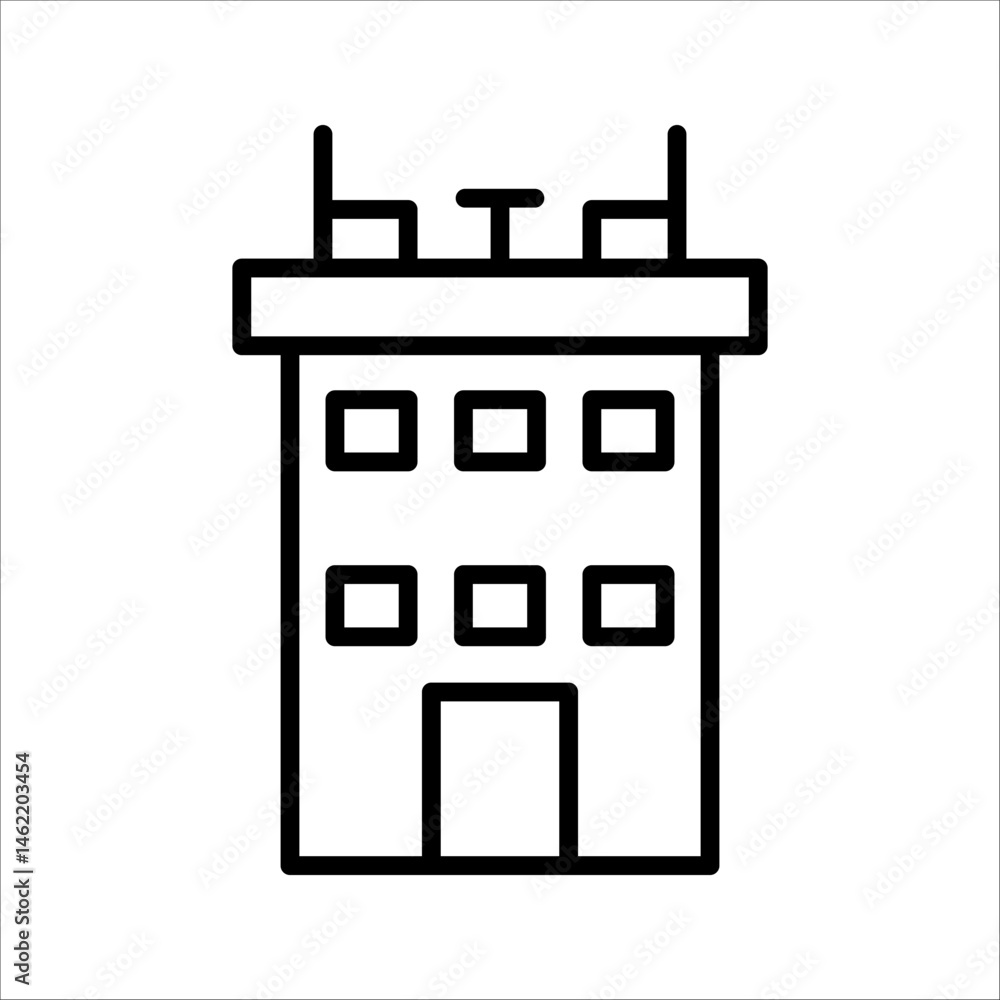 Rooftop deck Icon Symbol isolated white background. vector illustration. color editable. Rooftop deck Icon Symbol isolated white background. vector illustration. color editable.