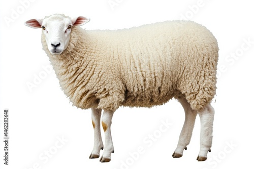 Ultra-realistic sheep portrait isolated on white, perfect for any project