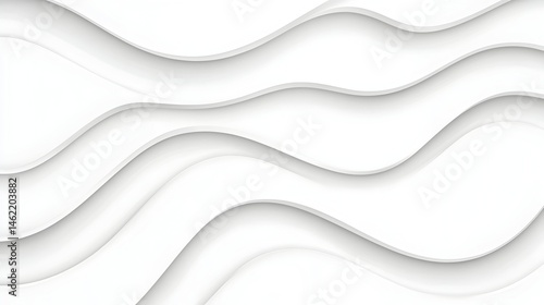 Wallpaper Mural Abstract white wave pattern with layered, undulating lines creating a flowing, textured effect Torontodigital.ca