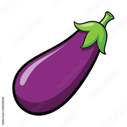 Fresh eggplants icon on white background