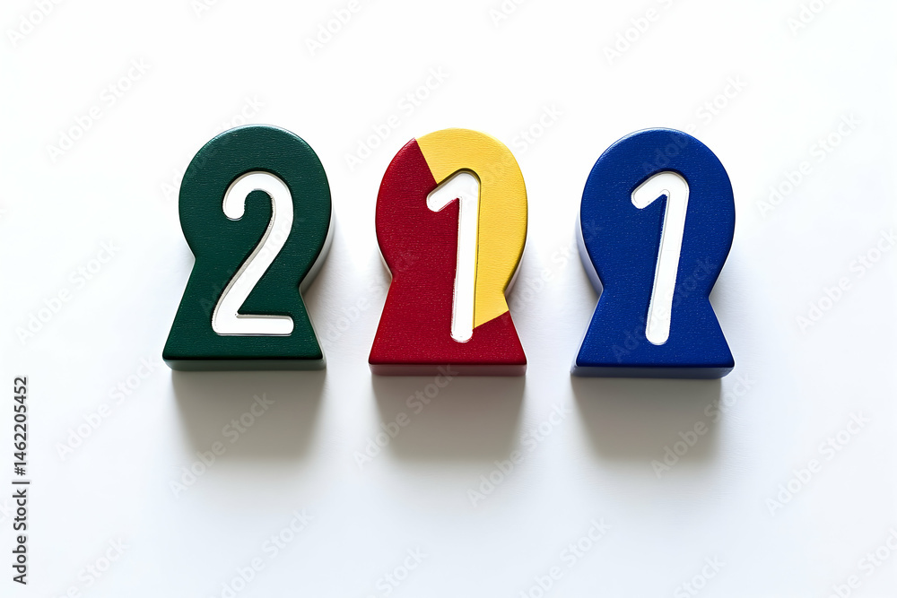 Colorful number blocks education Colorful number blocks education