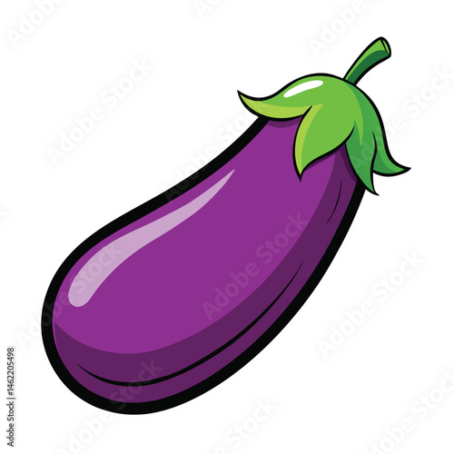 Fresh eggplants icon on white background