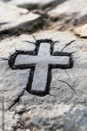 Cross of repentance marking the beginning of Lent during Ash Wednesday prayer and reflection