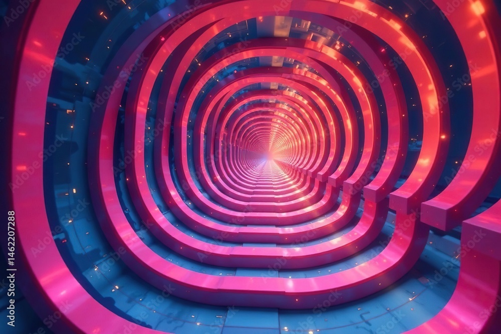 Obraz premium Overlapping circles creating a hypnotic optical illusion, art, optical
