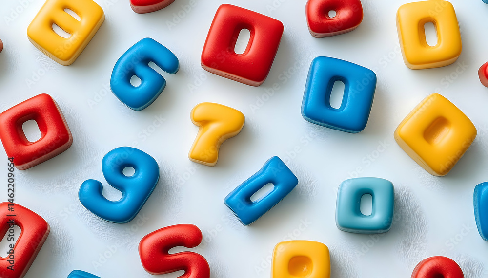 Obraz premium Colorful number educational graphic