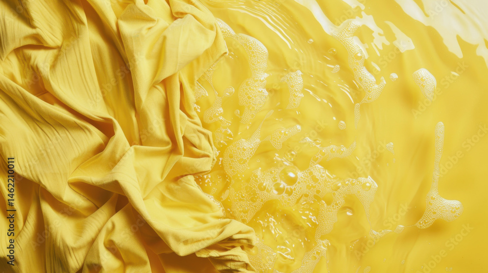 wet yellow fabric texture