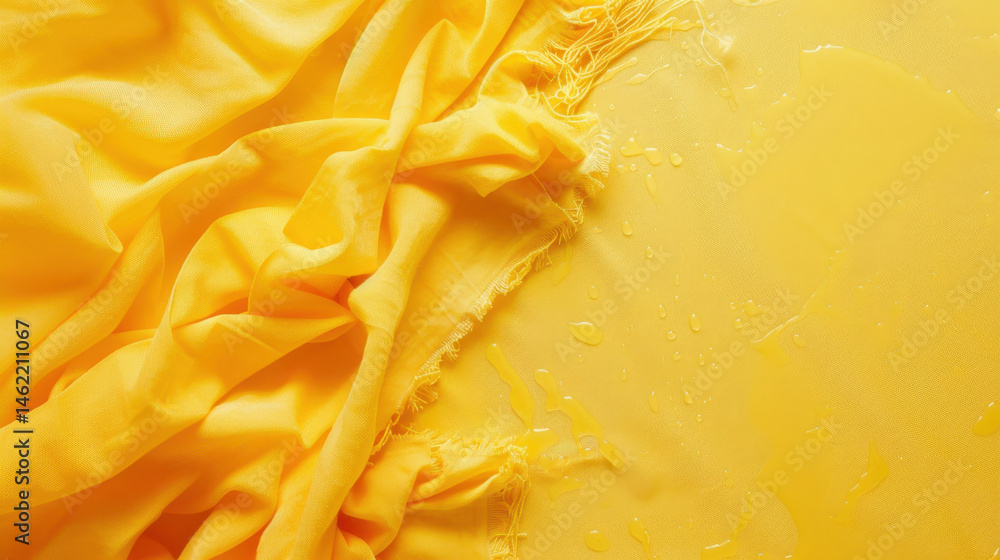 wet yellow fabric texture