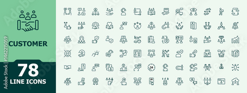 Customer icon set. Minimal icons collection. Editable stroke. Pixel Perfect. Clientele linear icon collection. Featuring service, clientele, business, patron and more.