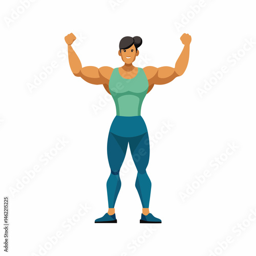 Silhouette Art Illustration of a Bodybuilder