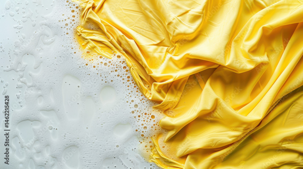 wet yellow fabric texture