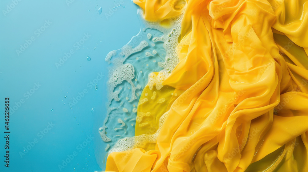 wet yellow fabric texture