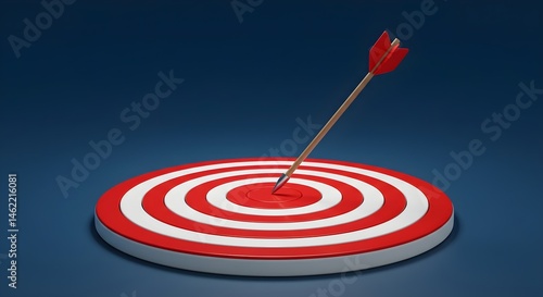 Obraz na płótnie Red arrow hitting the bullseye of a target. w salonie