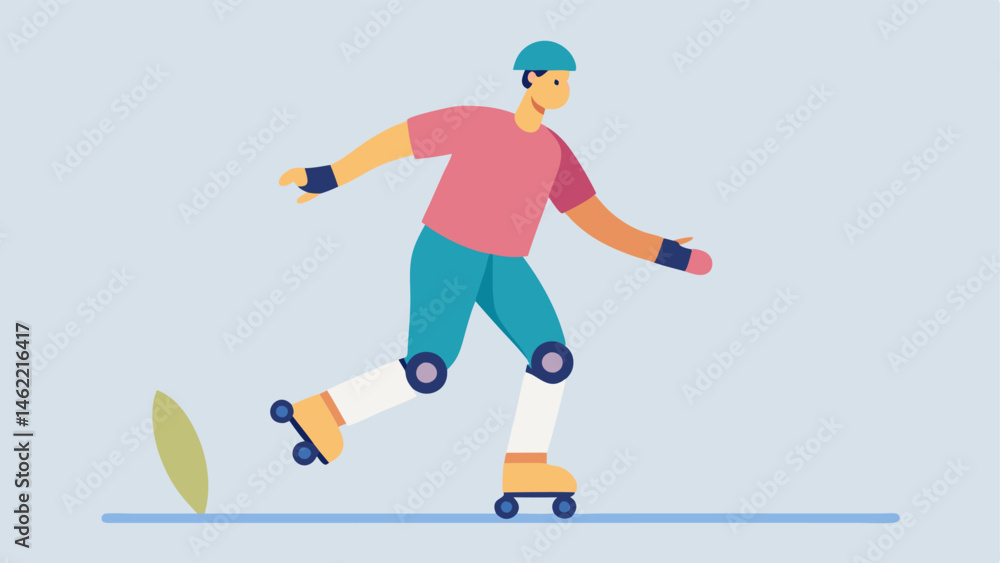 Roller Skating A person with a prosthetic leg enjoys roller skating at a skate park gliding effortlessly on smooth pavement. They wear a protective helmet and knee pads exuding joy Roller Skating A person with a prosthetic leg enjoys roller skating at a skate park gliding effortlessly on smooth pavement. They wear a protective helmet and knee pads exuding joy