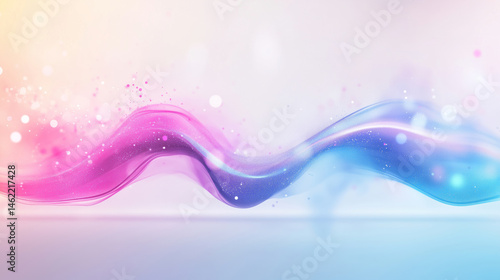 Colorful wave design with pink and blue hues, creating vibrant and dynamic visual effect that evokes sense of energy and creativity