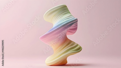Abstract Colorful Geometric 3D Spiral Shape