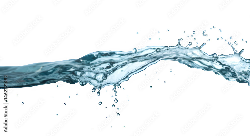 Dynamic splash of water against a black background. Clean and refreshing.