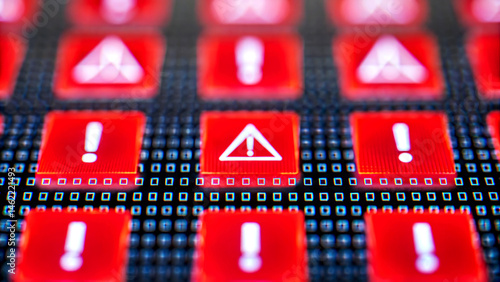 Hacked System Warning Pixel Glitch Transitions Amid Red Security Alert in Digital Environments with a Tech Perspective
