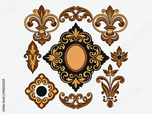 Mega Bundle of Vintage Decorative Borders & Natural Retro Vector Elements – Isolated on White

