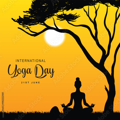 International yoga day poster template 