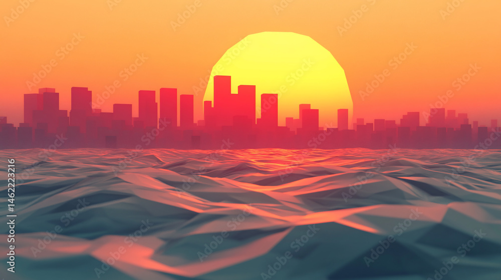 city skyline at sunset city skyline at sunset
