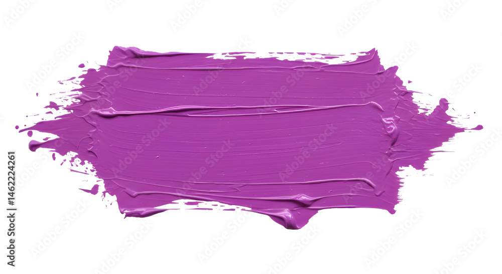 Vibrant purple paint strokes on black background. Abstract art texture.