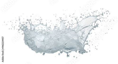 Obraz na płótnie Water splash, dynamic motion, isolated on black background. Cool, refreshing, clean. w salonie