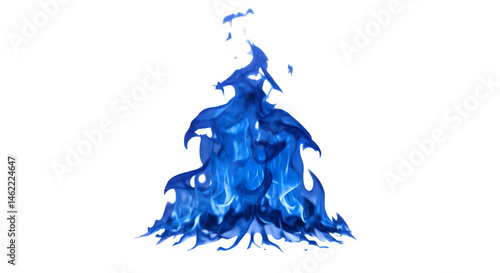Obraz na płótnie Fiery blue flames dance in the dark, creating a mesmerizing spectacle. w salonie