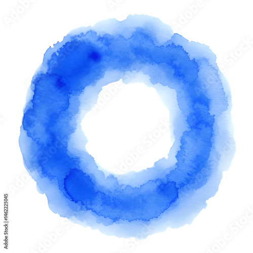 Obraz na płótnie Abstract watercolor ring in shades of blue. Perfect for design projects. w salonie