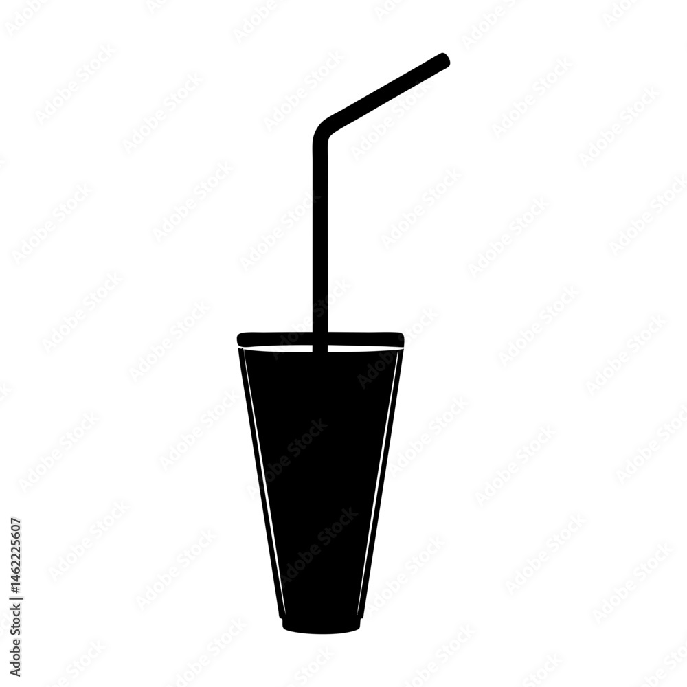 Stainless Steel Straw silhouette vector Stainless Steel Straw silhouette vector
