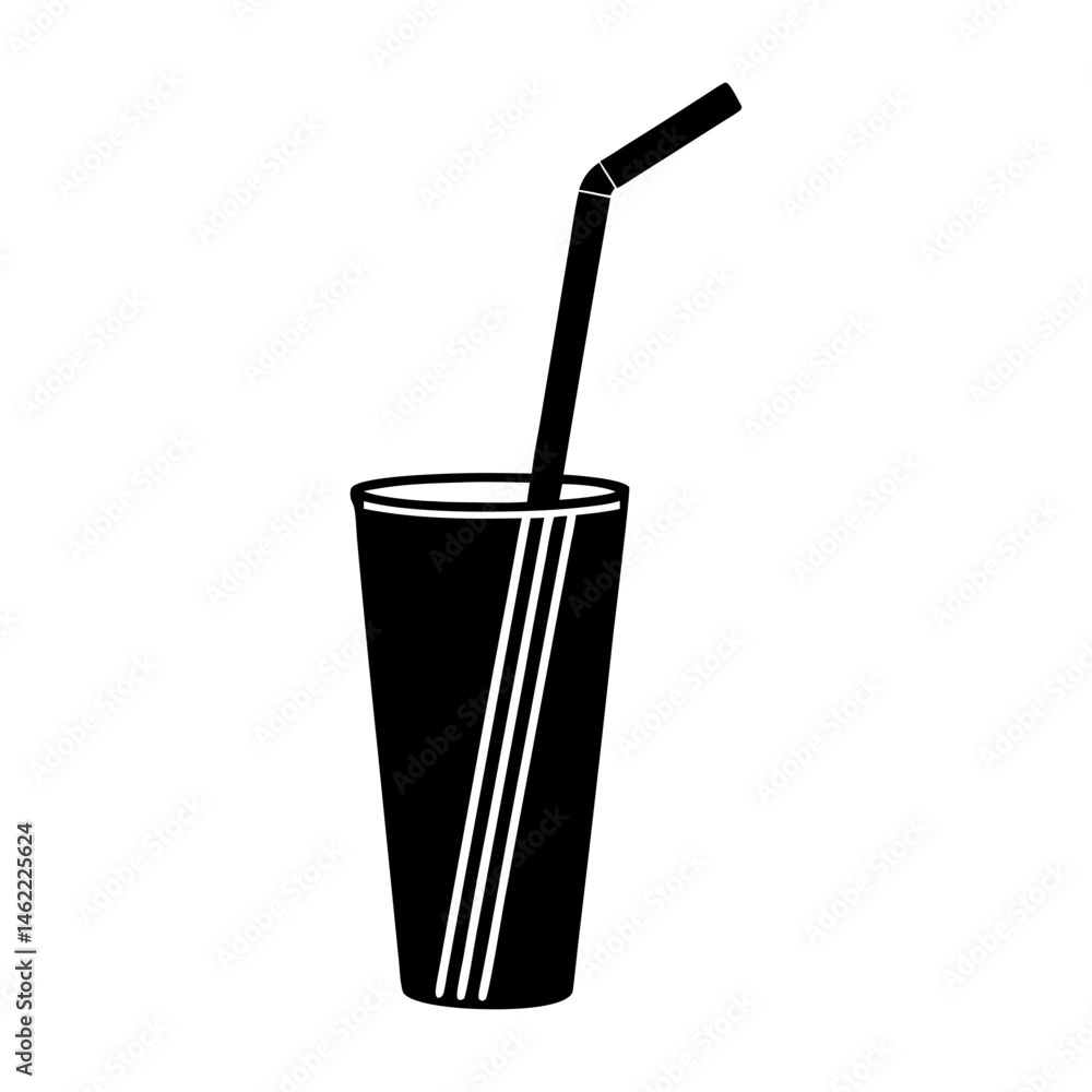 Stainless Steel Straw silhouette vector Stainless Steel Straw silhouette vector