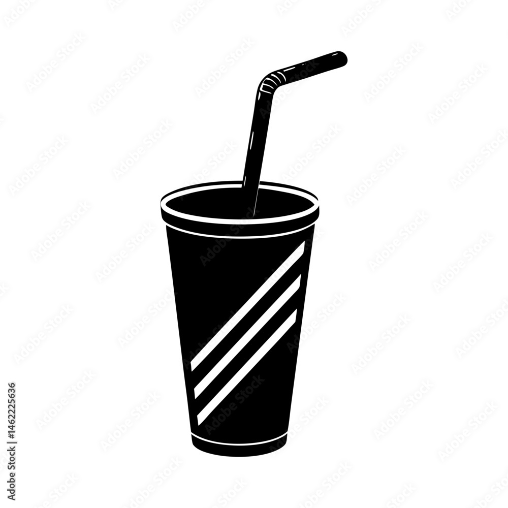 Stainless Steel Straw silhouette vector Stainless Steel Straw silhouette vector