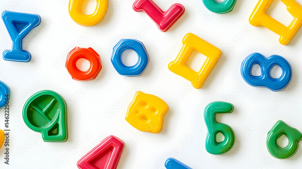 Fototapeta premium Colorful plastic letters and numbers