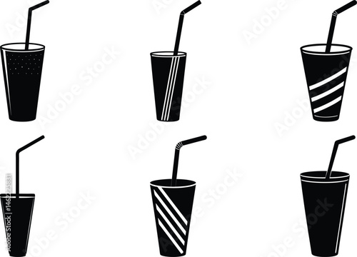 Stainless Steel Straw silhouette vector