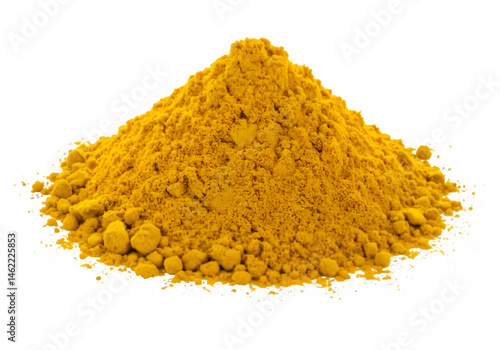 Obraz na płótnie Golden pile of turmeric powder. Rich, vibrant color, perfect for cooking and adding flavor. w salonie