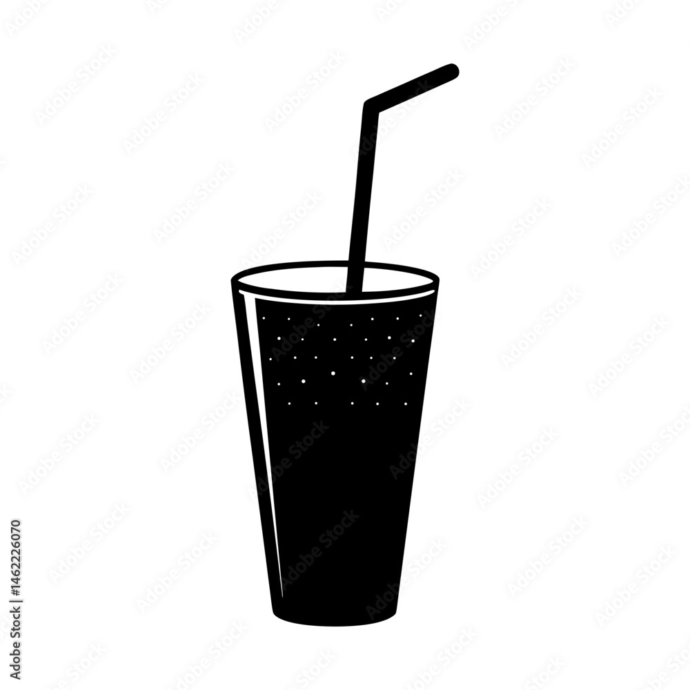 Stainless Steel Straw silhouette vector Stainless Steel Straw silhouette vector